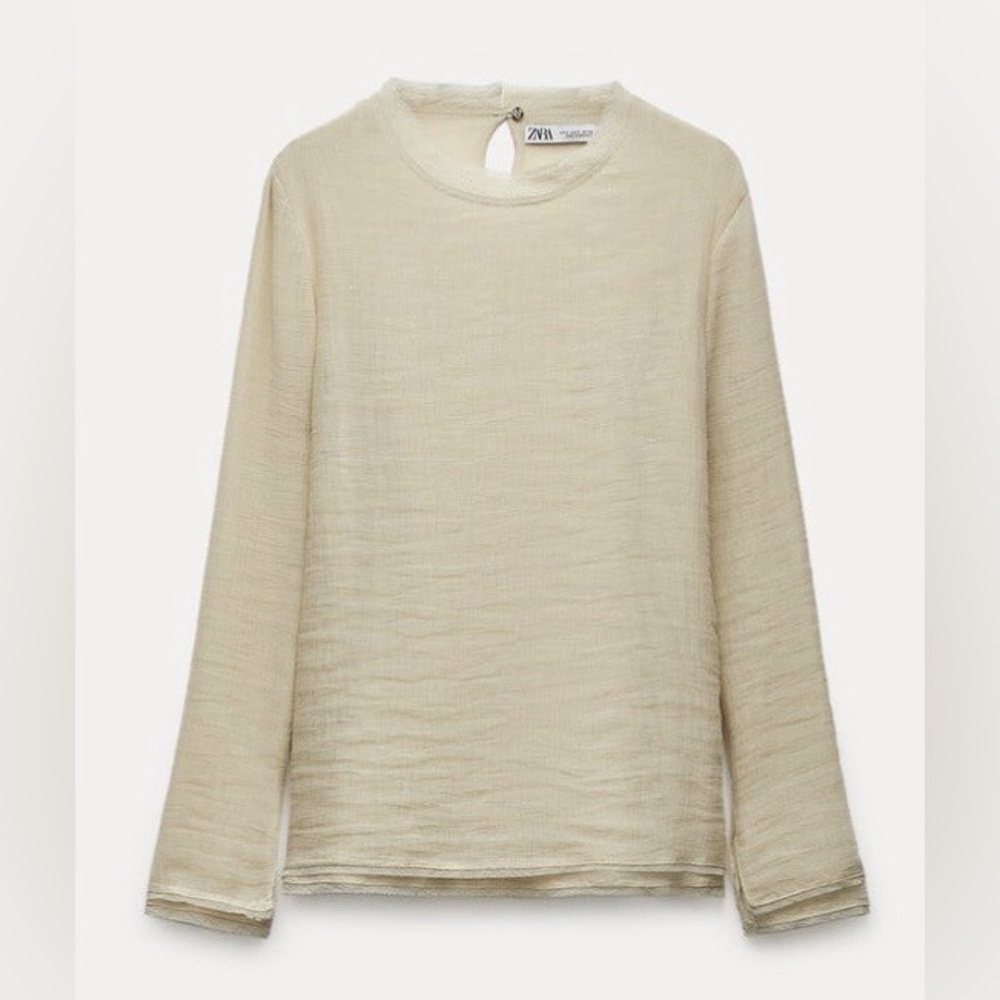 NWOT Zara Double Layer Top | Sheer Layered Long Sleeve Shirt